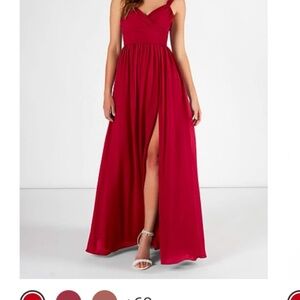 Azazie Red Spaghetti Strap Gown for Prom